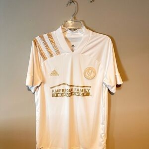 Atlanta United (MLS) Adidas White and Gold Soccer Jersey